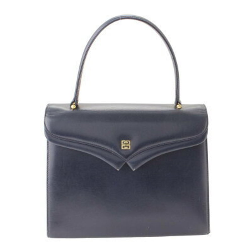 Hermes Logo Kelly Type Handbag Navy Blue